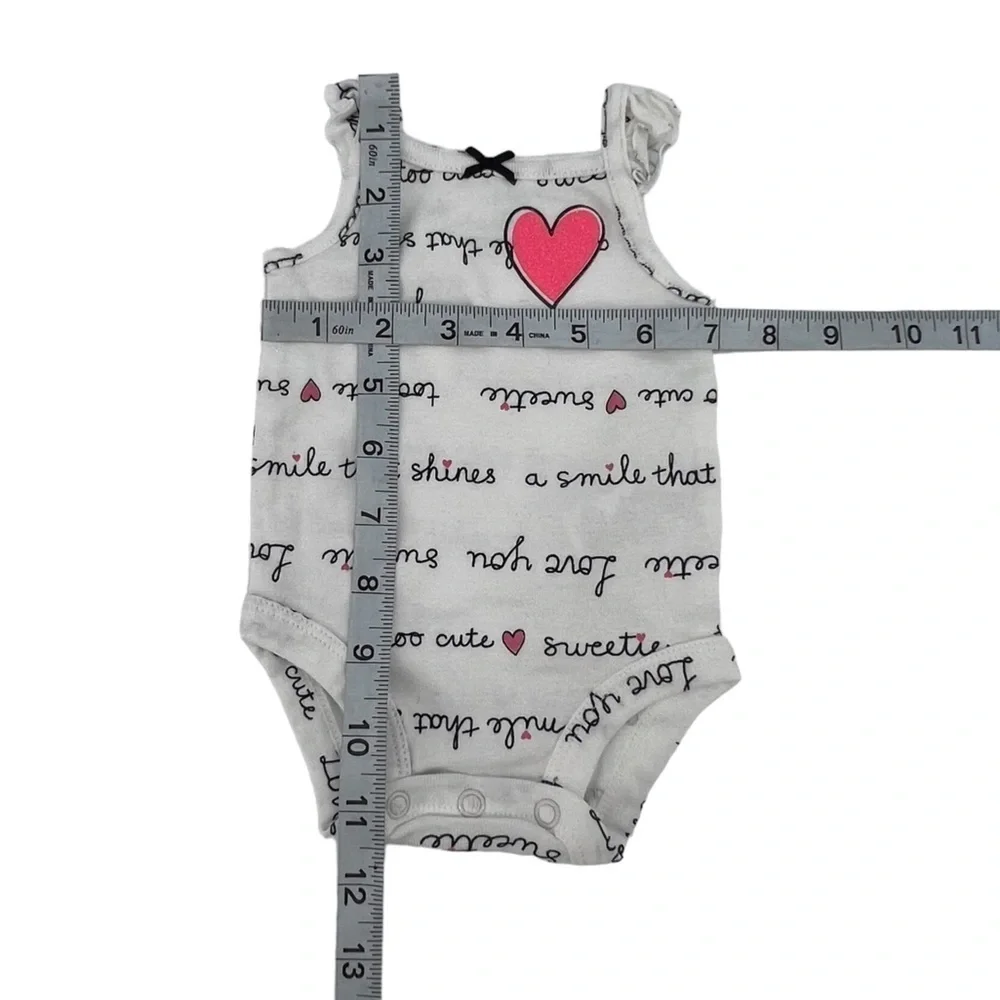 Carter’s Baby White Ruffled Sleeveless Onesie Bodysuit Size Newborn
